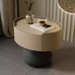 طاولة جانبية للسرير بشكل دائري - Image 3