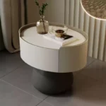 طاولة جانبية للسرير بشكل دائري - Image 6