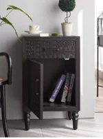 ⁦طاولة خدمة ثابتة منحوتة بتصميم ريفي⁩ - الصورة ⁦4⁩