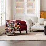 كرسي مفرد منقوش بتصميم حديث مختلف - Image 3