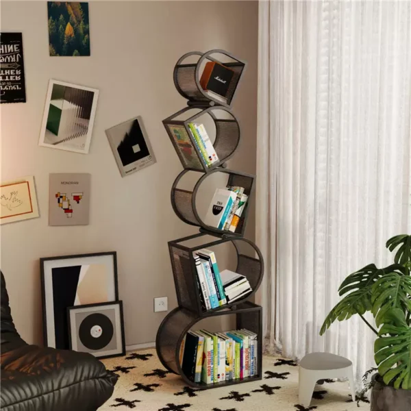 خزانة كتب بتصميم متراكب شيك