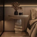 طاولة خدمة بتصميم حجري متراكب شيك