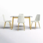 طاولة طعام زجاجية بسيطة مع كراسي - Image 3