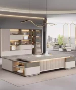 مكتب حديث بتصميم فاخر مع خزانة