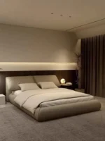 سرير غرفة نوم بتصميم فندقي