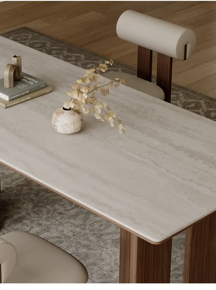 طاولة طعام خشبية مع كراسي 