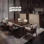 طاولة طعام بتصميم مختلف مع كراسي شيك