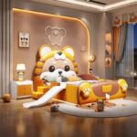 سرير أطفال صغير على شكل نمر كرتوني
