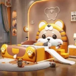 سرير أطفال صغير على شكل نمر كرتوني