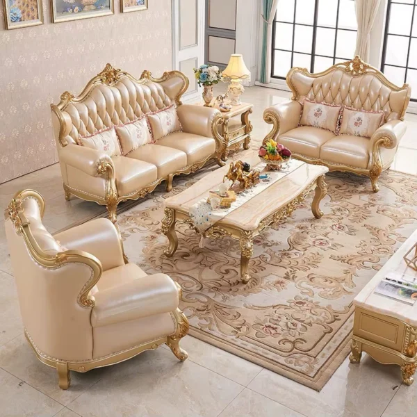 طقم كنب ملكي فاخر مزخرف يدوي