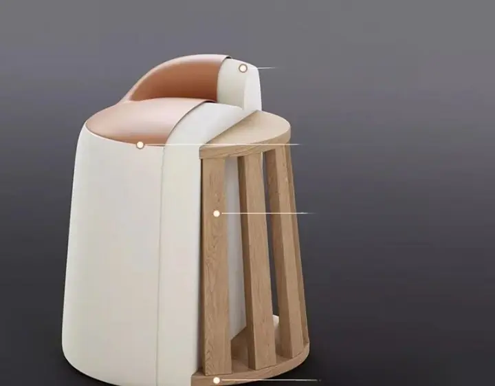 كرسي تسريحة دائري بدون ظهر 