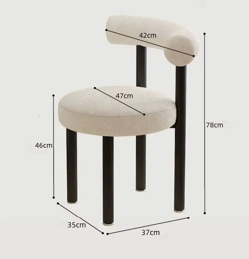 كرسي تسريحة مودرن بظهر منحني