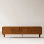 طاولة تلفاز خشبي بتصميم ريفي