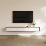 طاولة تلفاز بتصميم معلق بالجدار
