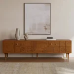 مكتبة تلفزيون خشب بني