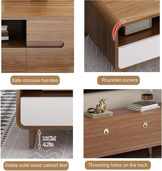 طاولة تلفاز بتصميم خشبي اسكندافي