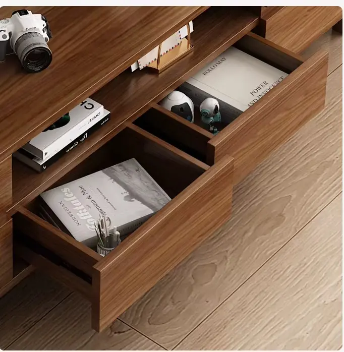 طاولة تلفاز بتصميم خشبي اسكندافي