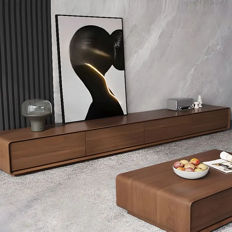 طاولة تلفزيون خشب بني