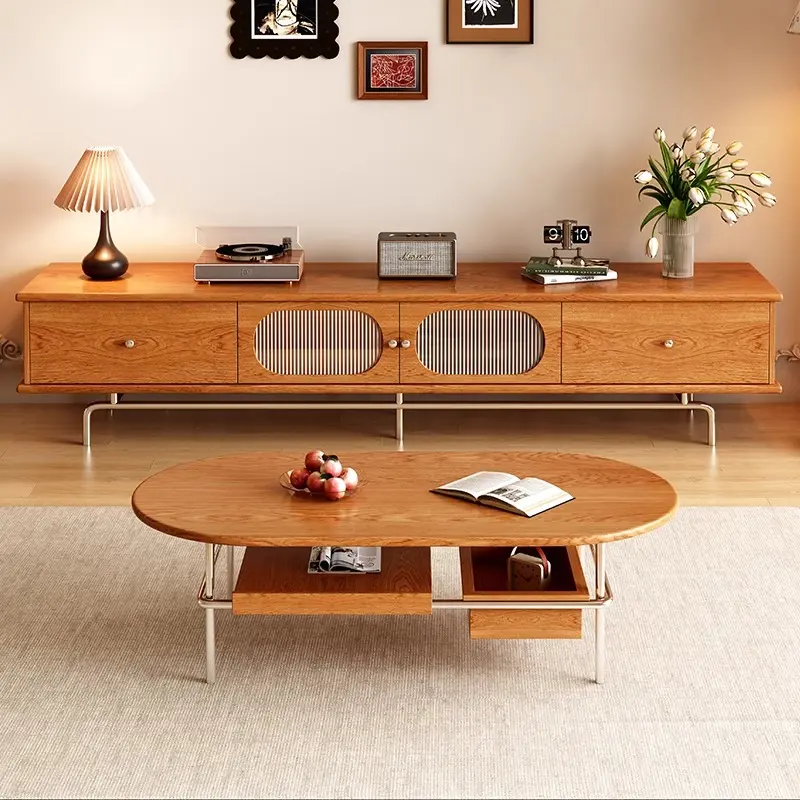 Table set (1) طقم طاولة قهوة مع تلفاز بطراز فرنسي