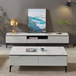 طقم طاولة تلفاز مع قهوة حديث