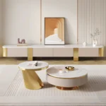 طقم طاولة قهوة مع تلفاز فاخر