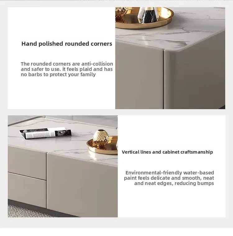 طقم طاولة قهوة مع تلفاز من طراز بسيط 