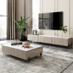 طقم طاولة قهوة مع تلفاز مودرن