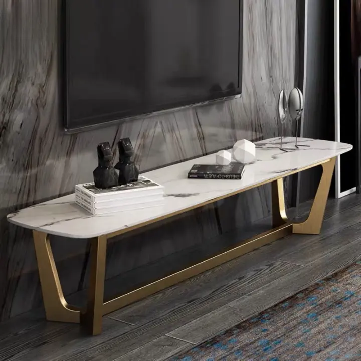 طقم طاولة قهوة مع تلفاز من رخام