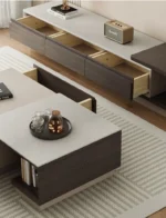 طقم طاولة قهوة مع تلفاز كلاسيك