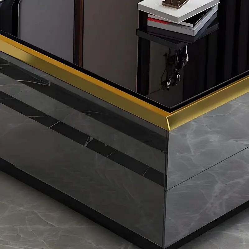 طقم طاولة قهوة مع تلفاز بتصميم انيق