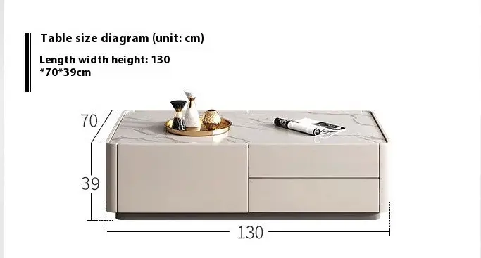 طقم طاولة قهوة مع تلفاز من طراز بسيط 