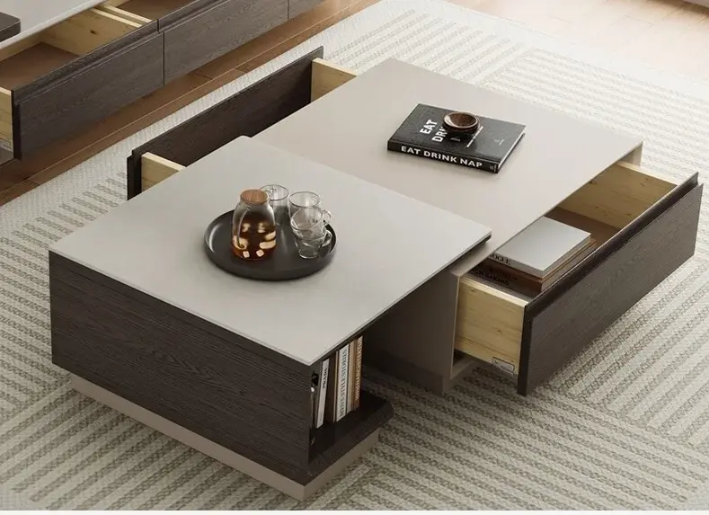 طقم طاولة قهوة مع تلفاز كلاسيك