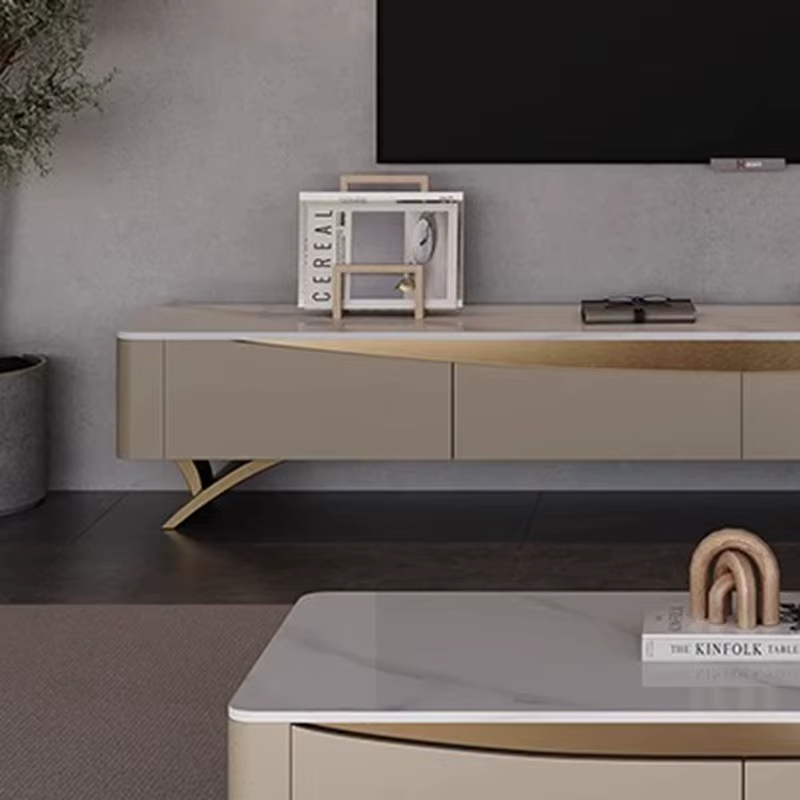 طقم طاولات قهوة مع تلفاز انيقة