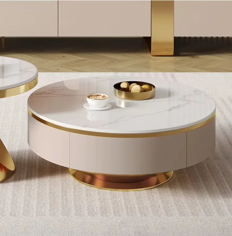 طقم طاولة قهوة مع تلفاز فاخر 