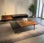 طقم طاولات قهوة مع تلفاز مع مساحة تخزين