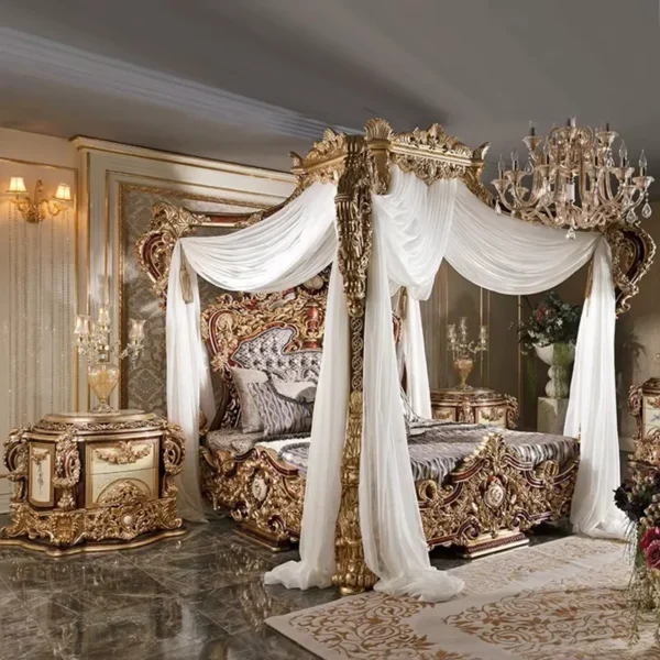 غرفة نوم كاملة بلمسات زخرفية يدوية