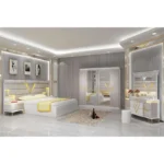 غرفة نوم كاملة بلمسات مضيئة و فنية