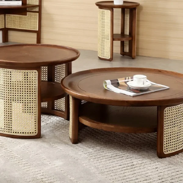 طاولة قهوة مزدوجة بتفاصيل فخمة