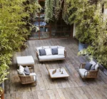 جلسات خارجية مع طاولة القهوة للفناء