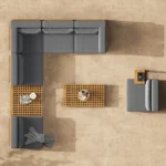 جلسات خارجية مع طاولة قهوة