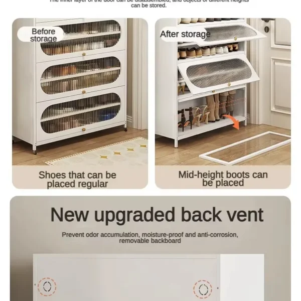 خزانة أحذية خشب عملية لتنظيم المدخل والمساحات الداخلية