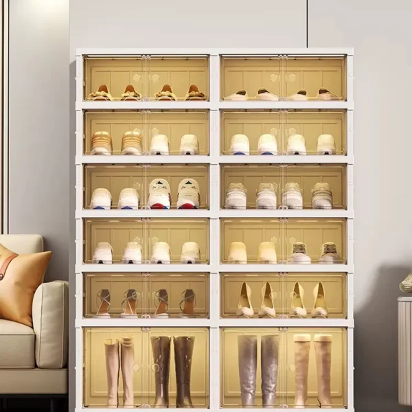 خزانة أحذية خشبية للتخزين المنظم في مدخل المنزل