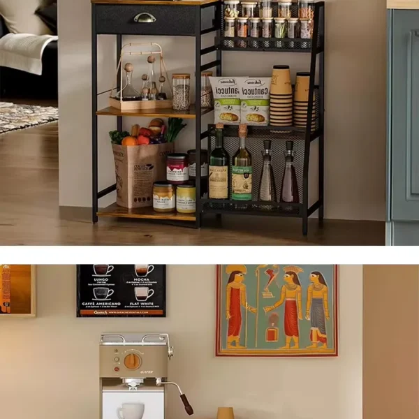 كوفى كورنر عملي لغرفة المعيشة بتصميم منظم وخامات متينة